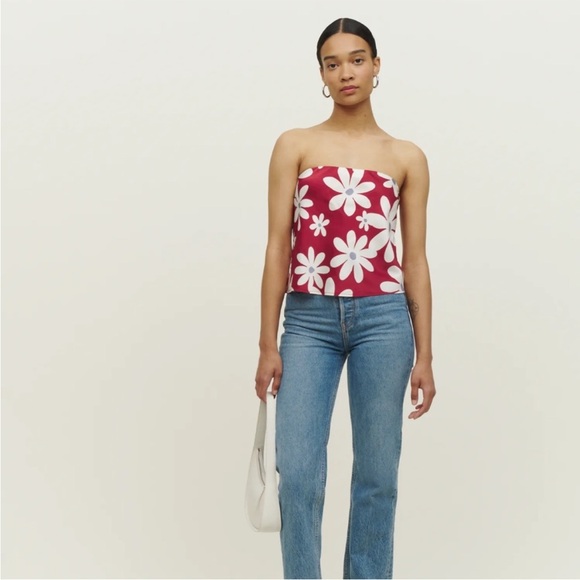 Reformation Spritz Silk Top in Ashbury - Picture 2 of 5